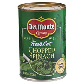 Del Monte 缶詰フレッシュカットみじん切りほうれん草、13.5オンス（12個パック） Del Monte Canned Fresh Cut Chopped Spinach, 13.5 Ounce (Pack of 12)