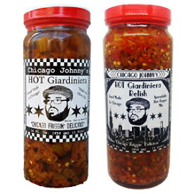 オリーブオイルのホットジャルディニエラとホットレリッシュスプレッドのコンボ Hot Giardiniera in Olive Oil and Hot Relish Spread Combo