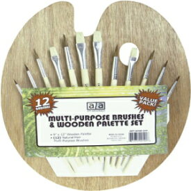 アートアドバンテージウッドパレット12本ブラシ（2セット） Art Advantage Wood Palette with 12 Brushes (2 Sets)