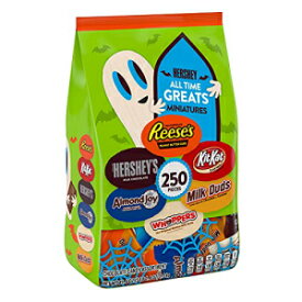 Hershey All Time Greats チョコレート アソートメント ミニチュア キャンディ、ハロウィン、81.4 オンス バルクバッグ (250 個) Hershey All Time Greats Chocolate Assortment Miniatures Candy, Halloween, 81.4 oz Bulk Bag (250 Pieces