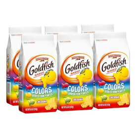 金魚色チェダーチーズクラッカー、ベイクドスナッククラッカー、6.6オンスバッグ（6個パック） Goldfish Colors Cheddar Cheese Crackers, Baked Snack Crackers, 6.6 oz Bag (Pack of 6)
