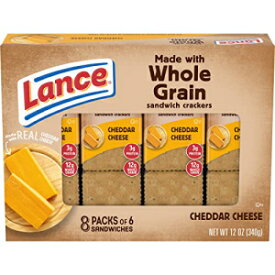 Lance サンドイッチ クラッカー、全粒チェダー チーズ、8 ct ボックス Lance Sandwich Crackers, Whole Grain Cheddar Cheese, 8 Ct Box