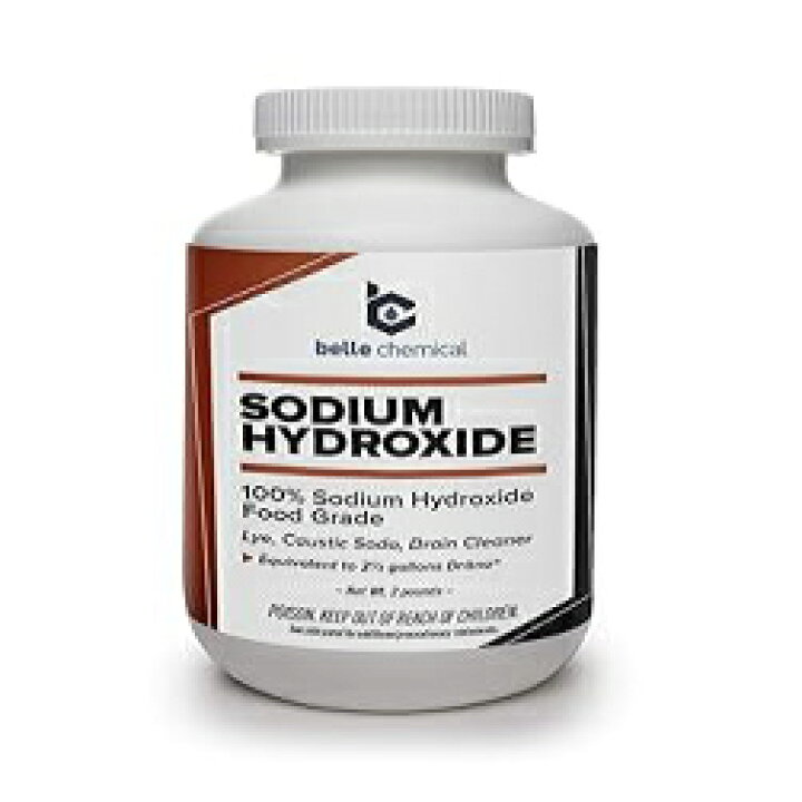 Belle Chemical Sodium Hydroxide - Pure - Food Grade (Caustic Soda, Lye) (2  Pound Jar) 