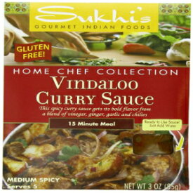 Sukhi's グルテンフリー ビンダルー カレー ソース、3 オンス パケット (6 個パック) Sukhi's Gluten-Free Vindaloo Curry Sauce, 3-Ounce Packets (Pack of 6)