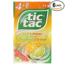 チックタック ライム＆オレンジ 4 x 18g - 6 個パック Tic Tac Lime & Orange 4 x 18g - Pack of 6