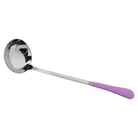 GET G.E.T. BSRIM-58-PR 4 oz. (1/2 Cup), Stainless Steel Ladle, Portion Control Serving Spoon with a Purple Cool-Grip Handle, 12.5" Long, Dishwasher Safe Serving Utensils