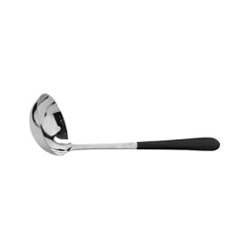 GET G.E.T. BSRIM-53-BK 4 oz. (1/2 Cup), Stainless Steel Ladle, Portion Control Serving Spoon with a Black Cool-Grip Handle, 9.5" Long, Dishwasher Safe Serving Utensils