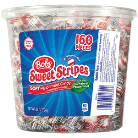 160 カウント (1 パック)、ペパーミント、ボブズ スイート ストライプ ソフト ペパーミント キャンディ、個別包装 160 個、28 オンス瓶 160 Count (Pack of 1), Peppermint, Bob's Sweet Stripes Soft Peppermint Candy, 160 Individually-