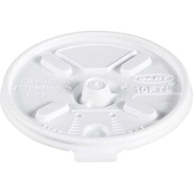 DART 10FTL White Lift N Lock Lid for Foam Cups and Containers (Case of 1,000), 10 oz.