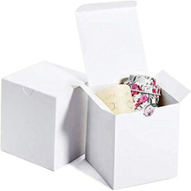 MESHA Small White Gift Boxes 4x4x4'' 10 Pack, Gift Boxes with Lids for Bridesmaid Gifts, Groomsmen, Godmother, Wedding & Party Favor, Bridal Shower, Cupcake Boxes