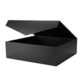 PACKHOME 16.3x14.2x5 Inches, Extra Large Gift Box with Lid for Clothes (Matte Black with Grain Texture)