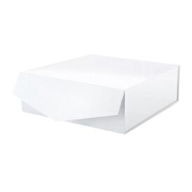 MALICPLUS ギフトボックス 蓋付き ラージギフトボックス 9x9x3.4インチ ホワイトギフトボックス ブライズメイドプロポーズボックス マグネット開閉 (光沢のあるホワイト) MALICPLUS Gift Box with Lid, Large Gift Box 9x9x3.4 Inches, White Gift