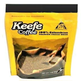 キーフコーヒー 100% コロンビアプレミアムフリーズドライコーヒー 3オンス 密封バッグ Keefe Coffee 100% Colombian Premium Freeze Dried Coffee 3oz SEALED BAG