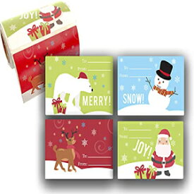 ジャンボ クリスマス ギフト タグ ステッカー モダンなレッド、グリーン、ホワイト、シルバー、ゴールドのクリスマス デザイン - ギフト プレゼント、包装紙、ギフトバッグにぴったりです。 Jumbo Christmas Gift Tag Stickers Modern Red, Green, White