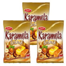 ヘーゼルナッツ入りキャラメルキャンディー 100 gr、(Pionir Lesnik Karamela) 3 個パック、10.5 オンス Caramel Candies With Hazelnut 100 gr, (Pionir Lesnik Karamela) Pack of 3, 10.5 oz
