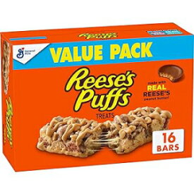 16 Count (Pack of 1), Reese's Puffs Breakfast Cereal Treat Bars, Peanut Butter & Cocoa, 16 ct