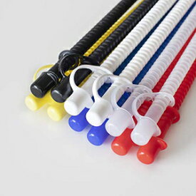 キャップ付き波形再利用可能ストロー (アソートカラー、11 インチ) [12 パック] Corrugated Reusable Drinking Straws with Caps (Assorted Colors, 11 in.) [12 Pack]