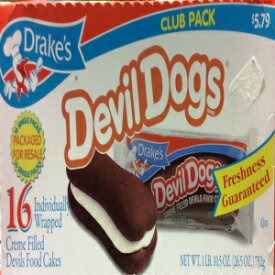 Drakes Devil Dogs 16 クリーム入りデビルズフードケーキ、27.7 オンス Drakes Devil Dogs 16-creme Filled Devils Food Cakes, 27.7 Oz
