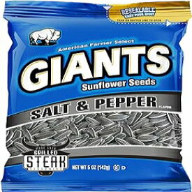 Salt & Pepper Flavored GIANTS Sunflower Seeds(5 oz bag,12 counts)