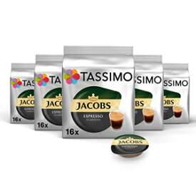 Tassimo Jacobs エスプレッソ、レインフォレスト アライアンス認定、5 x 16 T ディスク Tassimo Jacobs Espresso, Rainforest Alliance Certified, 5 x 16 T-Discs