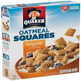 クエーカーハニーナッツオートミールスクエアシリアル、14.5オンス4個入りパック Quaker Honey Nut Oatmeal Squares Cereal, 14.5 oz Pack of 4