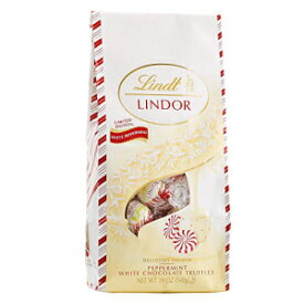 Lindt LINDOR ホリデー ペパーミント ホワイト チョコレート トリュフ バッグ、19.0 オンス (2021年) Lindt LINDOR Holiday Peppermint White Chocolate Truffles Bag, 19.0 oz. (2021)