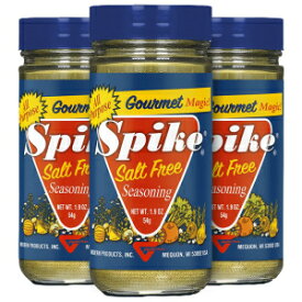 Spike Salt Free All-Purpose Seasoning, All Natural with Herbs and Vegetables, Gluten Free, Sodium Free Seasoning, Vegan, For Healthy Cooking (3 Pack - 1.9 oz)