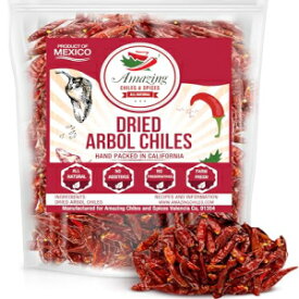 Chile De Arbol 4オンス - 丸ごと乾燥させた赤唐辛子、プレミアムオールナチュラルステムレス、再密封可能なバッグ。メキシコ料理、中華料理、タイ料理に使用されます。旨味たっぷりのピリ辛熱々 Chile De Arbol 4oz - Dried Whole Red Chili Peppers, Prem