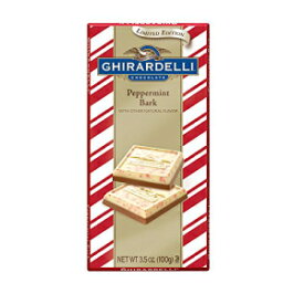 ギラデリ ペパーミントバーク ミルクチョコレートバー、ホリデーキャンディ クリスマスギフト、3.5オンス、4個パック Ghirardelli Peppermint Bark Milk Chocolate Bar, Holiday Candy Christmas Gift, 3.5 oz, Pack of 4