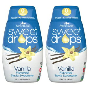 SweetLeaf Sweet Drops ojXerAt̊Ö - t[o[t[YAPgR[q[A0J[A񌌓 SweetLeaf Stevia DropsA1.7 Fl Oz Ea (2pbN) SweetLeaf Sweet Drops Vanilla Stevia Liquid Sweetener - Fl