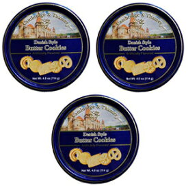 ケンブリッジ アンド テムズ デンマーク バター スタイル バター クッキー - 4 オンス ミニギフト缶 - 3個パック Cambridge and Thames Danish Butter Style Butter Cookies - 4 Oz. Mini Gift Tin - 3 Pack
