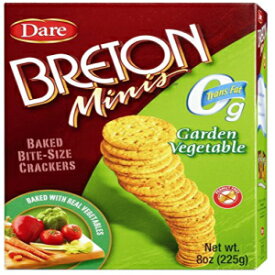Dare Breton ミニクラッカー、ガーデンベジタブル、8オンスパッケージ (12個パック) Dare Breton Minis Crackers, Garden Vegetable, 8-Ounce Packages (Pack of 12)