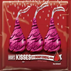 ホリデー ハーシーズ キス ミルク チョコレート チェリー コーディアル クリーム入り、10 オンス バッグ Holiday Hershey's Kisses Milk Chocolate with Cherry Cordial Crème, 10-Ounce Bag