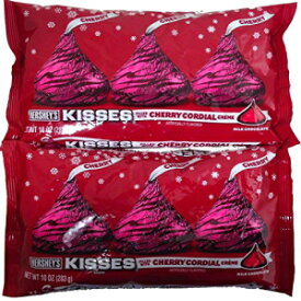 ホリデー ハーシーズ キス ミルク チョコレート チェリー コーディアル クレーム入り 10オンス バッグ (2個パック) Holiday Hershey's Kisses Milk Chocolate with Cherry Cordial Crème, 10-Ounce Bag (Pack of 2)