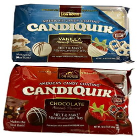 ログハウス Candiquik キャンディー コーティング - バニラ 1 個、チョコレート 1 個 電子レンジ対応トレイ付き - ホリデー クリスマス ベーキング用品 Log House Candiquik Candy Coating - One Vanilla, One Chocolate With Microwavable Tray