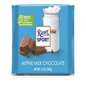 Ritter Sport アルパイン ミルク チョコレート、3.5 オンス バー、12 パック 100% 認定された持続可能なココア Ritter Sport Alpine Milk Chocolate, 3.5 Ounce Bar, 12 Pack 100% certified Sustainable Cocoa