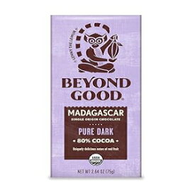 1カウント（1個パック）、Beyond Good、オーガニック80％マダガスカルダークチョコレートバー、2.64オンス 1 Count (Pack of 1), Beyond Good, Organic 80% Madagascar Dark Chocolate Bar, 2.64 Ounce