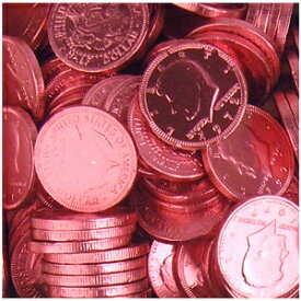 フォート ノックス メタリック ホイル ミルク チョコレート プリティ ピンク ラージ コイン 1 ポンド入り メッシュバッグ Fort Knox Metallic Foiled Milk Chocolate Pretty Pink Large Coins in 1 Lb. Mesh Bag