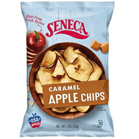 セネカ キャラメルアップルチップス | 新鮮なリンゴから作られています | 100% 赤いおいしいリンゴ | ヤキマバレー果樹園 | カリカリとしたリンゴの完璧さ | ホイル裏地付き鮮度バッグ | 0.7オンス（24個パック） Seneca Caramel Apple Chips |