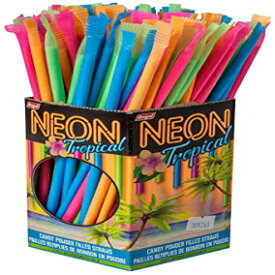 ネオントロピカルキャンディーパウダー入りストロー Neon Tropical Candy Powder Filled Straws
