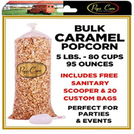 キャラメルポップコーンバルク - グルメポップコーン - 5ポンド - 80カップ - 95オンス - サニタリースクーパーは無料!! Pops Corn CARAMEL POPCORN BULK- Gourmet Popcorn - 5 lbs-80 CUPS-95 OZ- FREE SANITARY SCOOPER!!