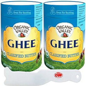 オーガニックバレー - ギー清澄バター、USDAオーガニック、乳糖フリー、グルテンフリー、13オンス（2個パック） - By The Cupスプレッダー付き Organic Valley - Ghee Clarified Butter, USDA Organic, Lactose-Free and Gluten-Free, 13 Ounce (Pac