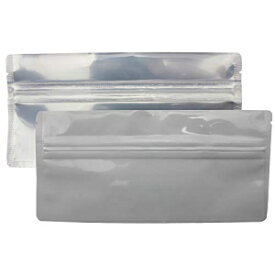 5.5 インチ x 1.75 インチ バリア バッグ #1 ホワイト マイラー プレロール Rx ピル クリア フロント 再密封可能なホイル ポーチ (100 枚) 5.5" x 1.75" Barrier Bags #1 White Mylar Pre Roll Rx Pill Clear Front Resealable Foil
