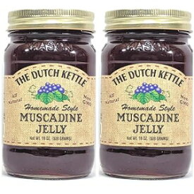 The Dutch Kettle Amish Homemade Style Muscadine Jelly 2 - 19 Oz Reusable Jars All Natural Non-GMO No Preservatives