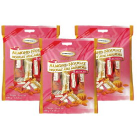ゴールデンボンボン イタリアンアーモンドとカシューナッツ カリカリヌガーキャンディ、個別包装グルテンフリーヌガー、アーモンドたっぷり、ハラールキャンディ 3.53オンス (3個パック) Golden Bonbon Italian Almond and Cashew Crunchy Nougat Candy, In