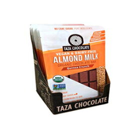 TAZA Chocolate オーガニック アーモンド ミルク チョコレート バー、キノア クランチ、2.5 オンス、ビーガン、乳製品不使用、パレオ、砂糖不使用、10 個 TAZA Chocolate Organic Almond Milk Chocolate Bar, Quinoa Crunch, 2.5 Ounce, Vegan, Da