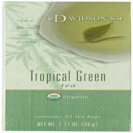 Davidson's Tea トロピカル グリーン、25 カウント ティーバッグ、1.77 オンス (6 個パック) Davidson's Tea Tropical Green, 25-Count Tea Bags, 1.77 Oz(Pack of 6)
