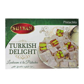Sultan Turkish Delight - ピスタチオ、保存料不使用、添加物不使用、低脂肪デザート、ギフト用キャンディースイーツ 16 オンス Sultan Turkish Delight - Pistachio, No Preservatives, No Additives, Low Fat Dessert, Giftable Candy Sweets 16