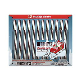 HERSHEY'S ホリデー キャンディーケーン、チョコレートミント、ストッキングスタッファー、5.28 オンス 12 個 (6 個パック) HERSHEY'S Holiday Candy Canes, Chocolate Mint, Stocking Stuffer, 5.28 Ounce 12 Count (Pack of 6)