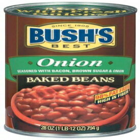 Bush's Best、オニオンベイクドビーンズ、28オンス缶（4個パック） Bush's Best, Onion Baked Beans, 28oz Can (Pack of 4)